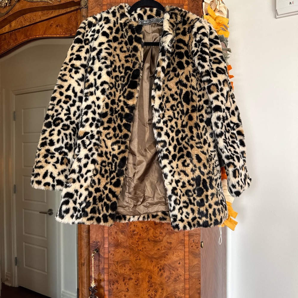 Twelve by Twelve Leopard Print Faux Fur Coat
